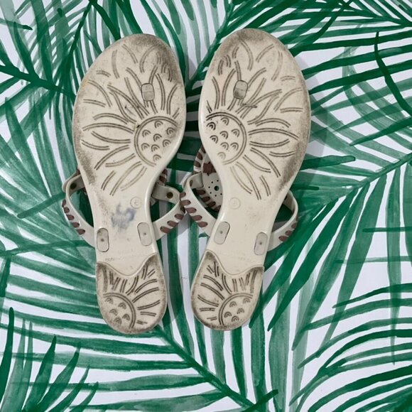 Jack Rogers Georgica Cream Jelly Thong Slip On Sandals Size 6 - Picture 2 of 8